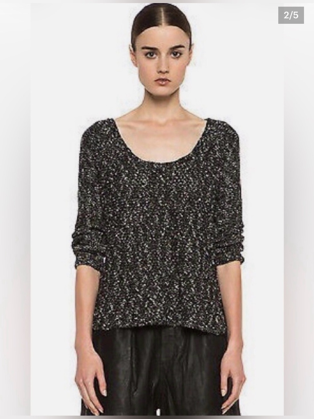 Helmut Lang Caged Boucle Cotton-Linen Sweater Size Medium